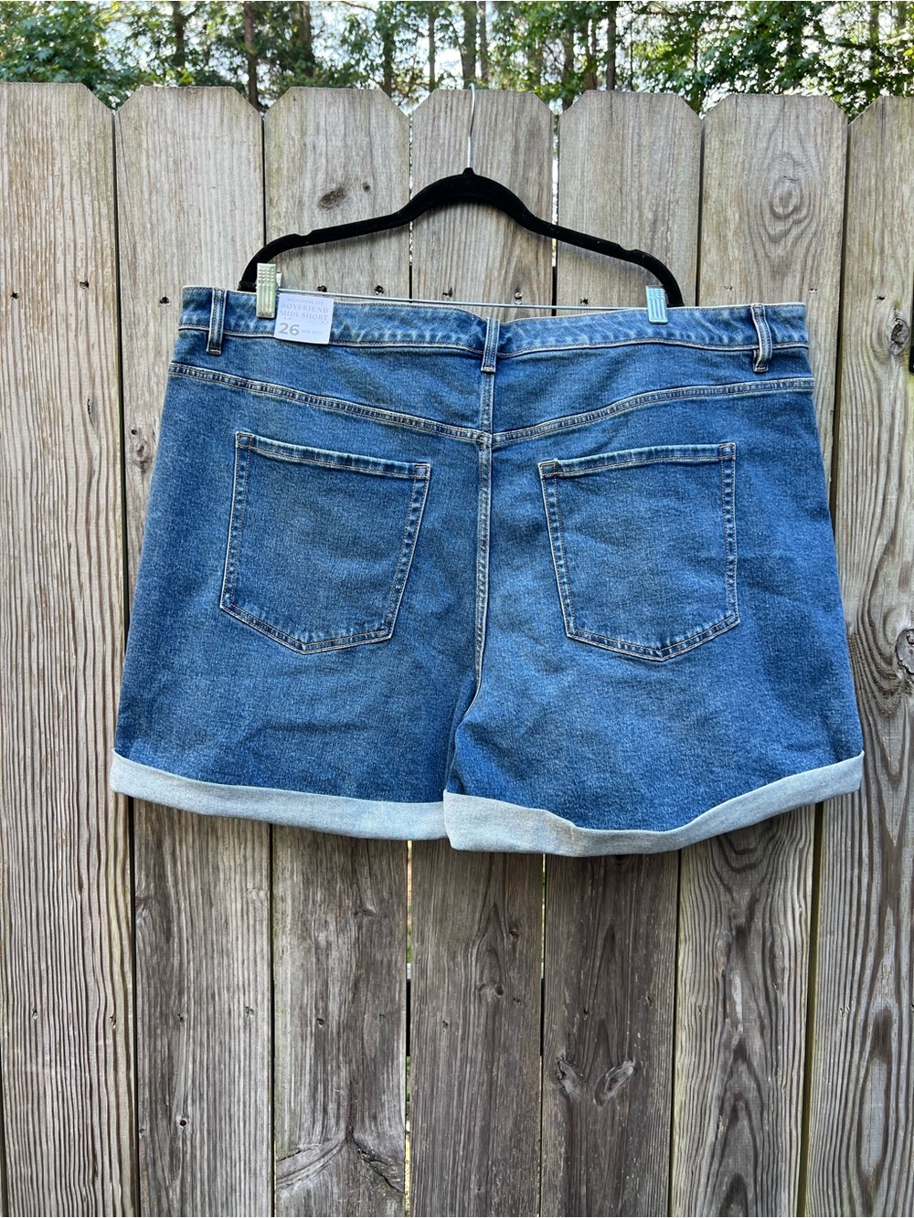 LANE BRYANT Mid Rise Boyfriend Denim Shorts Cuffed Stretch Women’s 26 NWT NEW - Picture 7 of 11